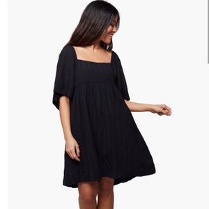 3x Able Sharon Square Neck Mini Dress-Black
